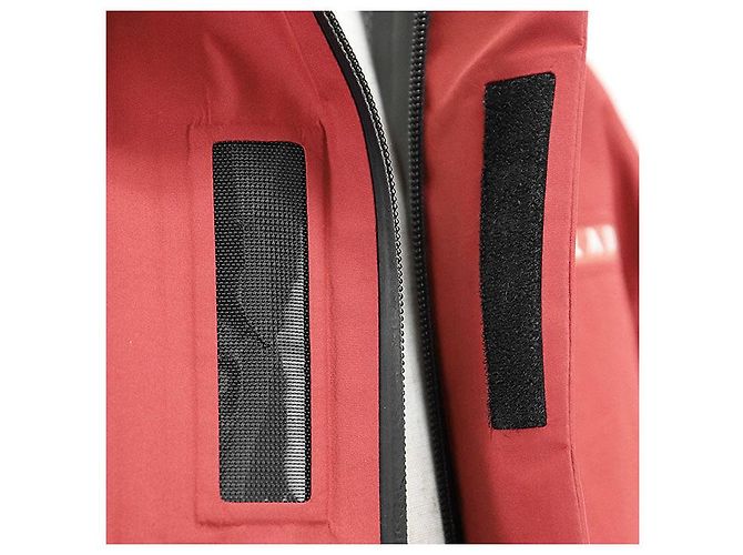 Jaqueta com capuz impermeável de poliéster reciclado Prada Extreme Techs Preto Vermelho - vista 13