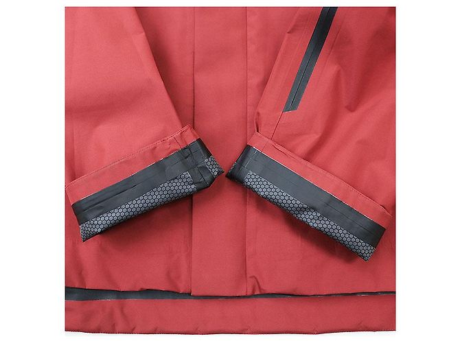 Jaqueta com capuz impermeável de poliéster reciclado Prada Extreme Techs Preto Vermelho - vista 4