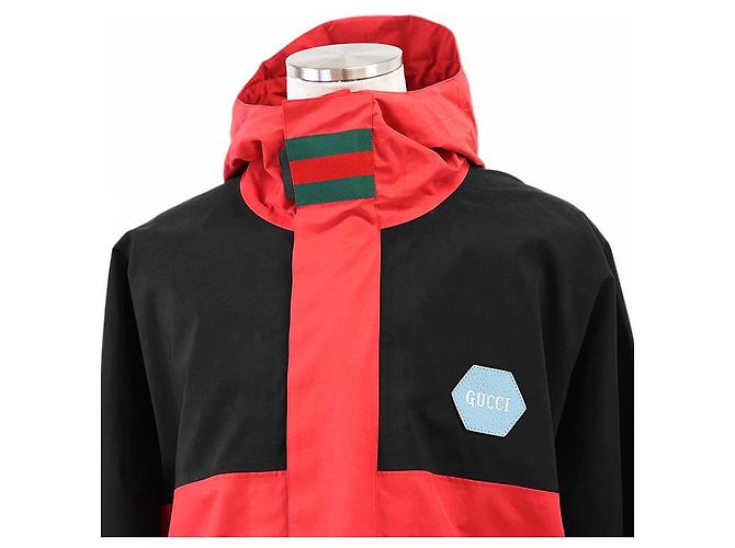 Chaqueta de algodón y nailon Colección 100 Aniversario Gucci Negro Roja Multicolor - vista 2