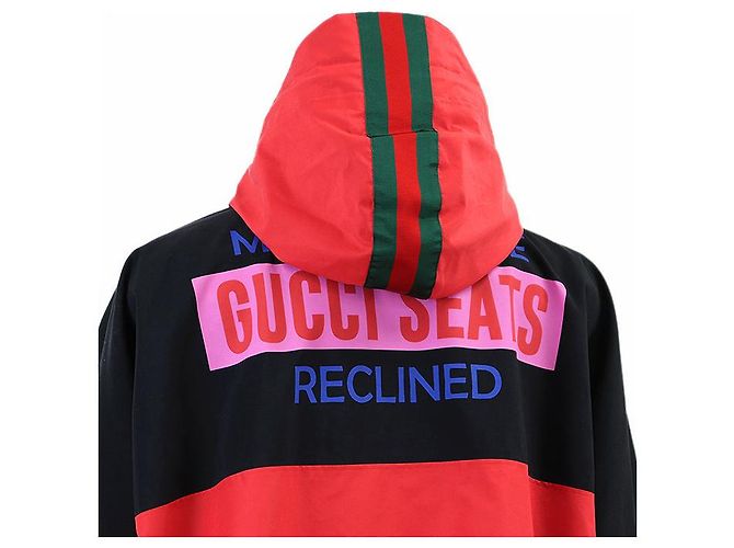 Chaqueta de algodón y nailon Colección 100 Aniversario Gucci Negro Roja Multicolor - vista 7
