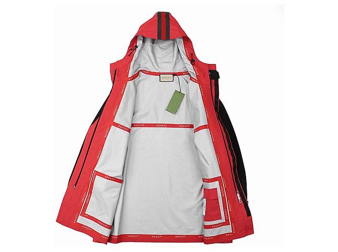 Chaqueta de algodón y nailon Colección 100 Aniversario Gucci Negro Roja Multicolor - vista 8
