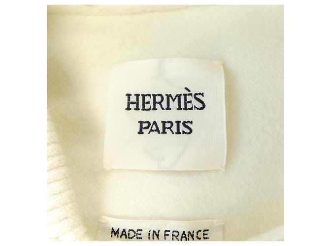 Hermès Giacca in cashmere double face Hermes 36 Bianco - vista 4