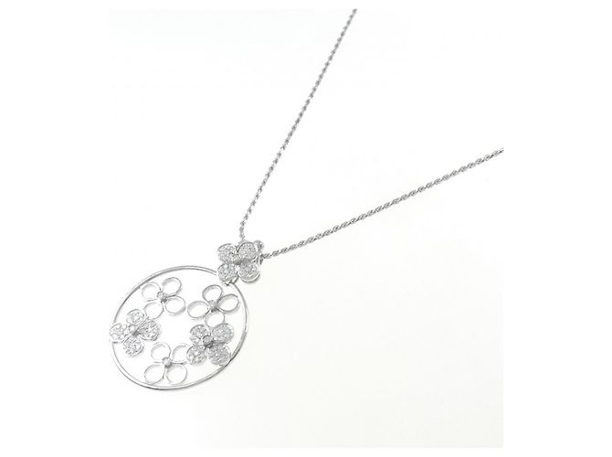 Autre Marque Collana Fiore in Diamanti 750WG Argento - vista 2