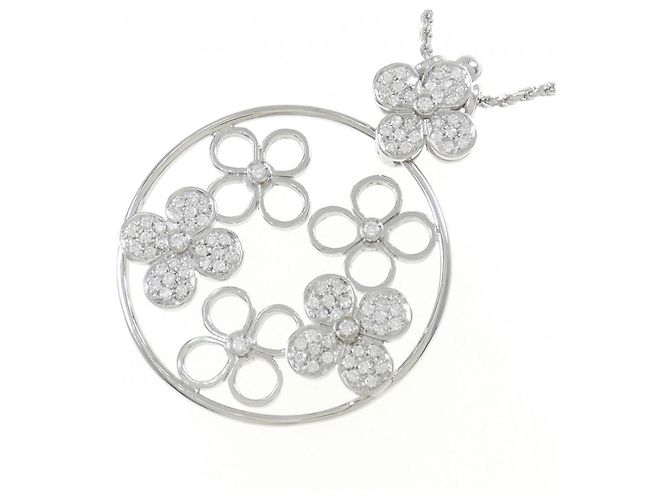 Autre Marque Collana Fiore in Diamanti 750WG Argento - vista 3