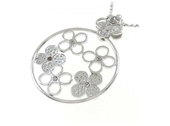 Autre Marque Collana Fiore in Diamanti 750WG Argento - vista 4
