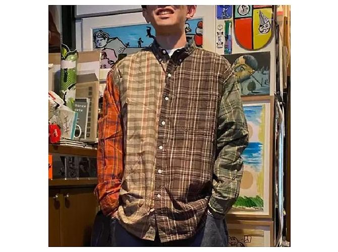 Autre Marque CAMICIA SSZ COLOR BLOCK in Cotone Multicolore - vista 3