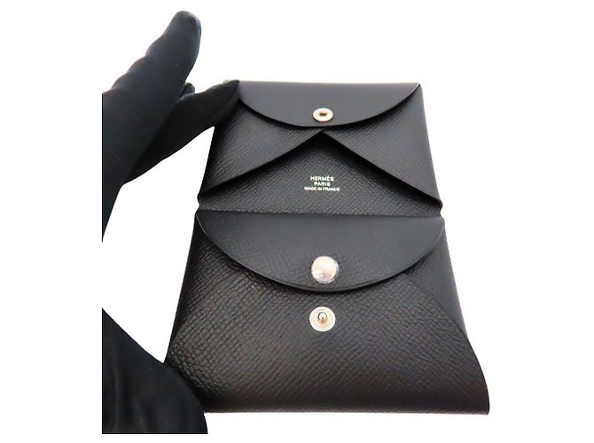 Tarjetero Hermès Calvi Duo Epsom Negro - vista 4