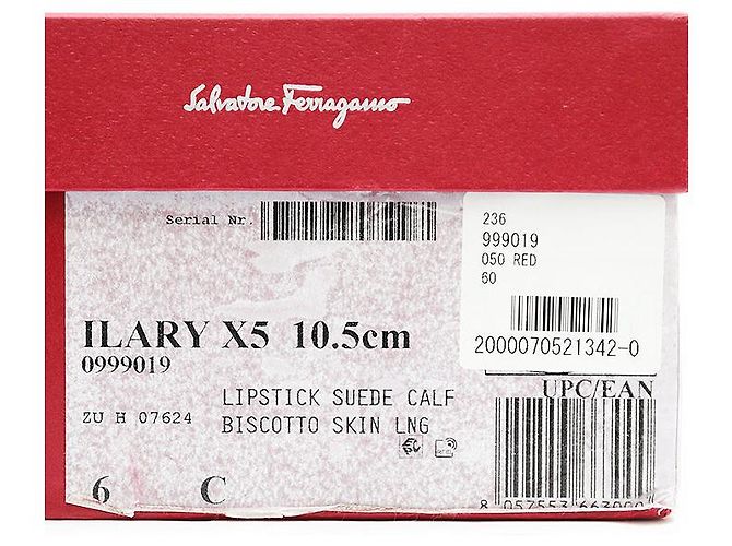 Décolleté in scamosciato Salvatore Ferragamo Rosso - vista 11