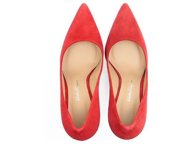 Décolleté in scamosciato Salvatore Ferragamo Rosso - vista 3