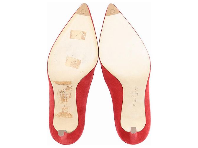 Décolleté in scamosciato Salvatore Ferragamo Rosso - vista 7
