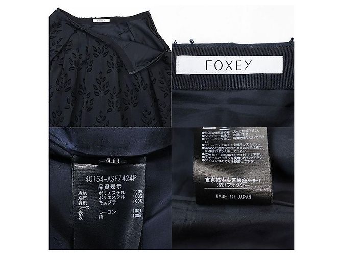 Autre Marque Falda FOXEY de jacquard de terciopelo con motivos de hojas Azul Azul marino - vista 10