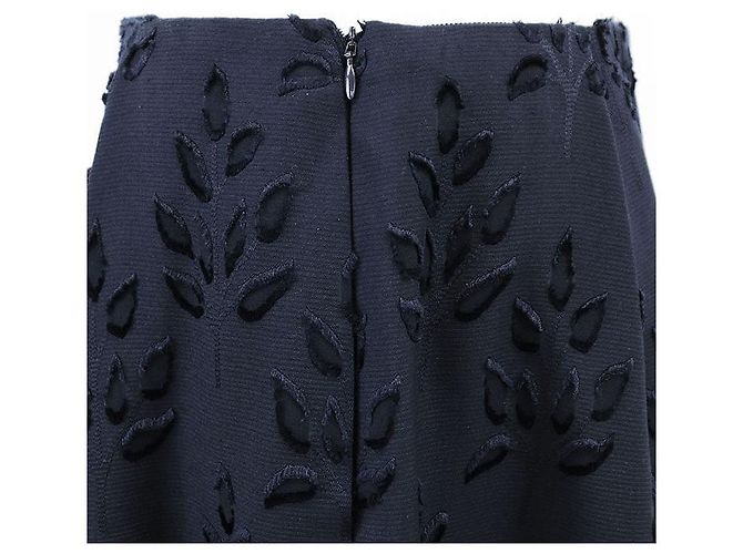 Autre Marque Falda FOXEY de jacquard de terciopelo con motivos de hojas Azul Azul marino - vista 4