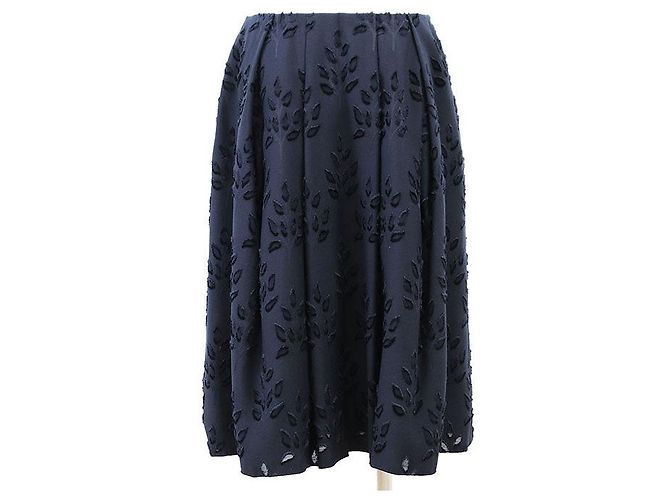 Autre Marque Falda FOXEY de jacquard de terciopelo con motivos de hojas Azul Azul marino - vista 6