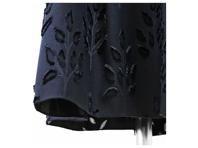 Autre Marque Falda FOXEY de jacquard de terciopelo con motivos de hojas Azul Azul marino - vista 7