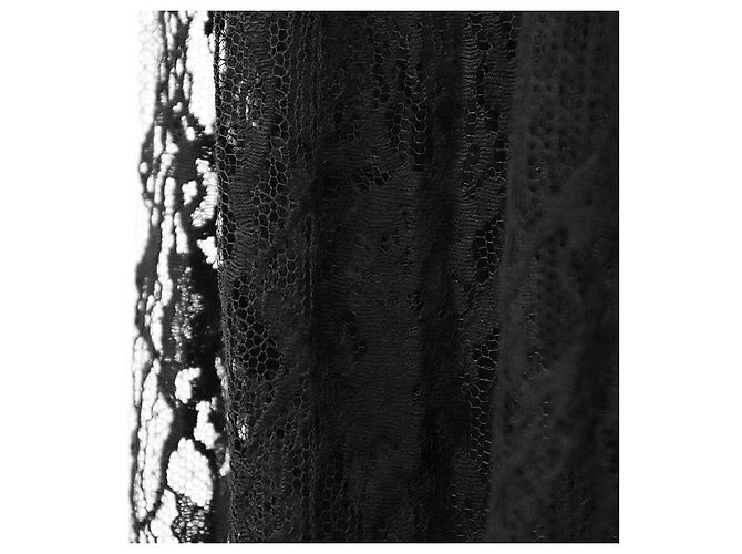 Céline Celine Snake Pattern Lace Cotton Nylon Skirt Black - view 11