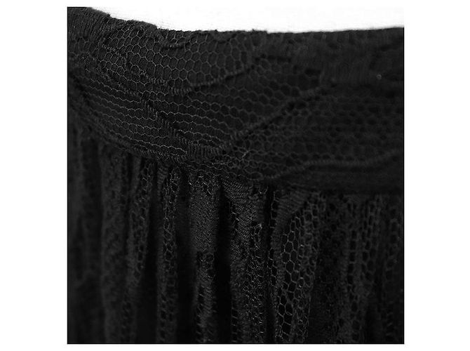 Céline Celine Snake Pattern Lace Cotton Nylon Skirt Black - view 4