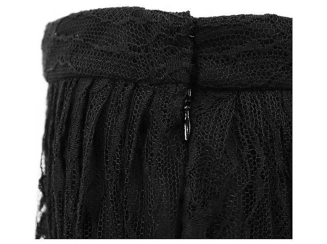Céline Celine Snake Pattern Lace Cotton Nylon Skirt Black - view 5
