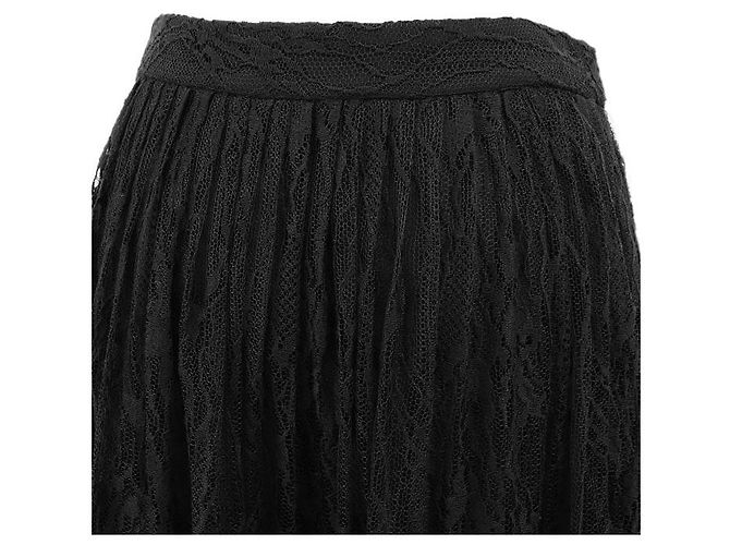 Céline Celine Snake Pattern Lace Cotton Nylon Skirt Black - view 7