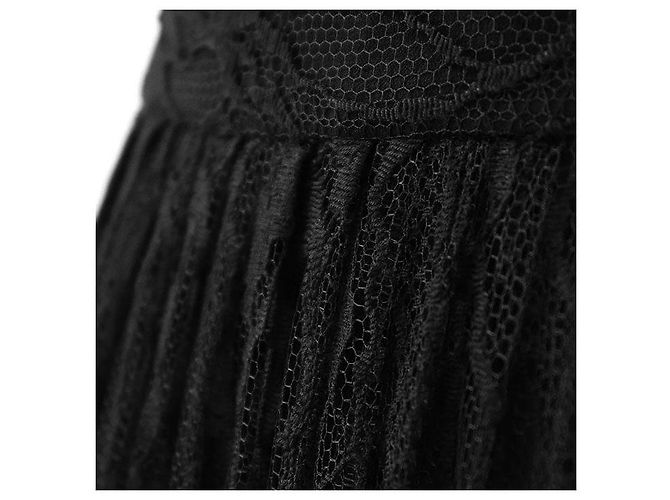 Céline Celine Snake Pattern Lace Cotton Nylon Skirt Black - view 8