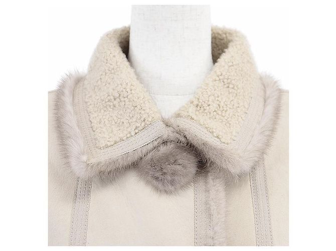 Abrigo de nubuck de piel de cordero Louis Vuitton Crudo - Ansicht 12