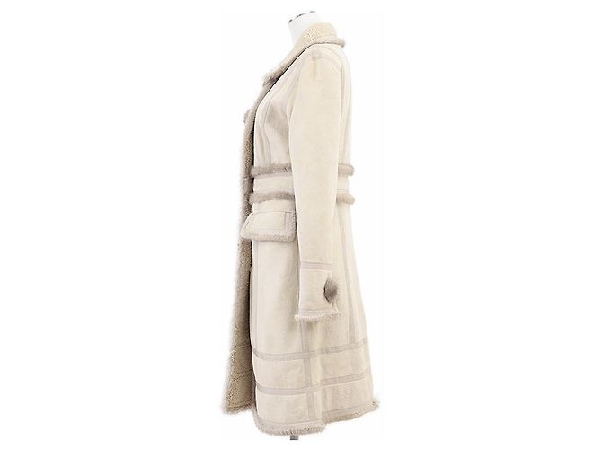 Abrigo de nubuck de piel de cordero Louis Vuitton Crudo - Ansicht 13