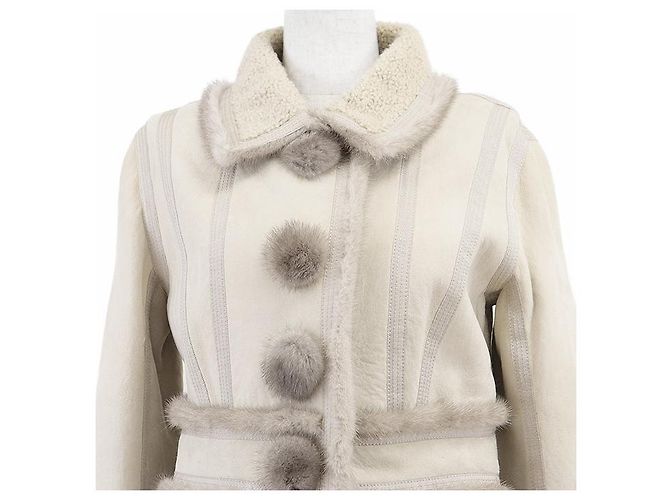 Abrigo de nubuck de piel de cordero Louis Vuitton Crudo - Ansicht 2