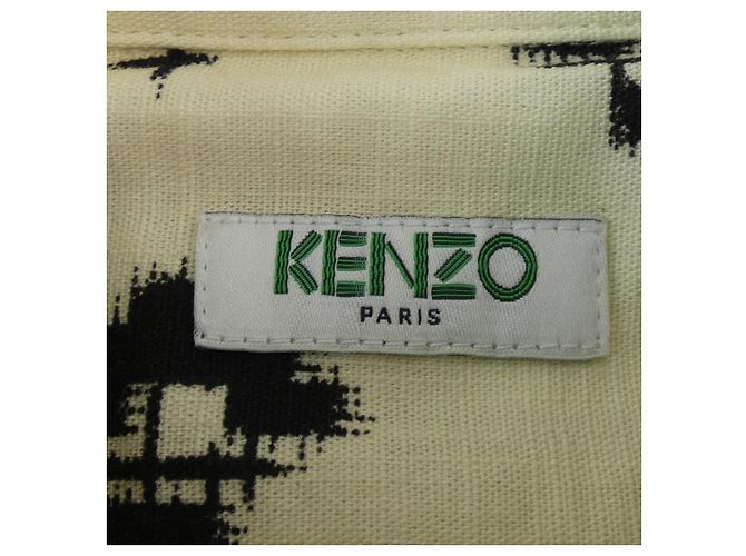 Camicia in cotone Kenzo Nero Beige Porpora - vista 5