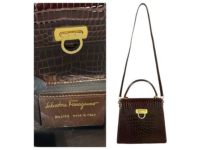 Borsa 2way in pelle di coccodrillo Gancini Salvatore Ferragamo - vista 4
