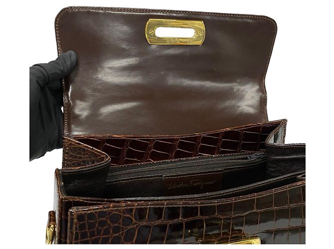 Borsa 2way in pelle di coccodrillo Gancini Salvatore Ferragamo - vista 9