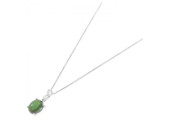 Autre Marque Collar de tourmalina y diamantes Au750 Plata - vista 2