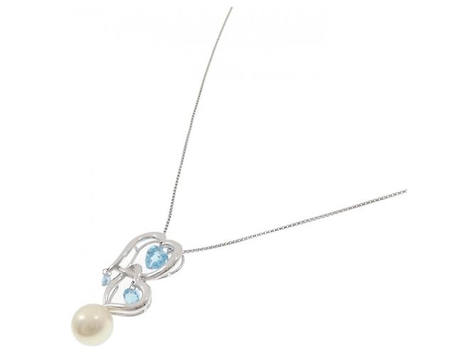 Autre Marque Collana di perle Akoya in oro bianco Au750 e platino PT850 Argento - vista 2