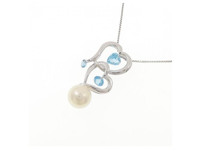 Autre Marque Collana di perle Akoya in oro bianco Au750 e platino PT850 Argento - vista 3