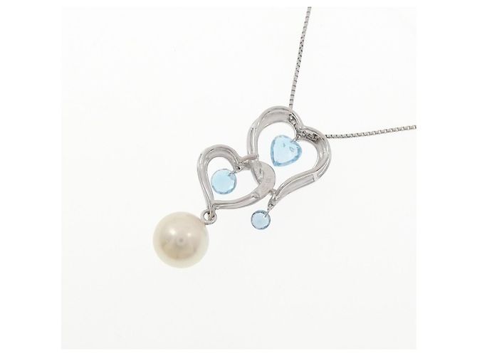 Autre Marque Collana di perle Akoya in oro bianco Au750 e platino PT850 Argento - vista 4