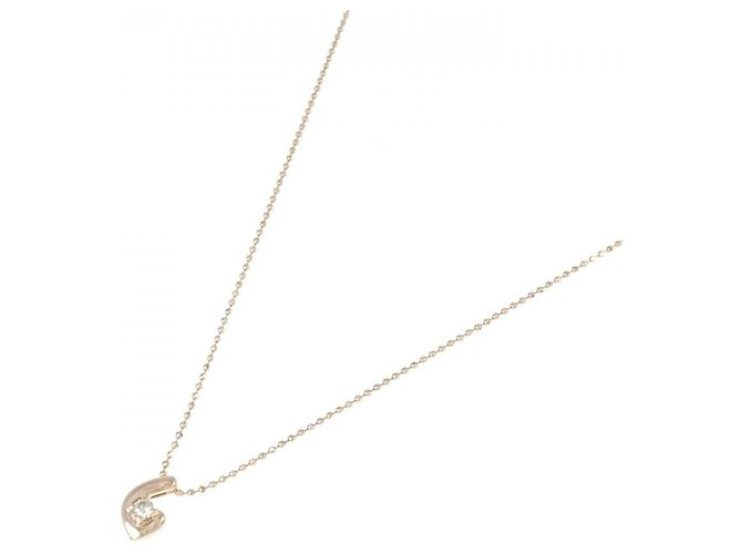 Autre Marque Collier en or rose K10 et diamants - vue 2