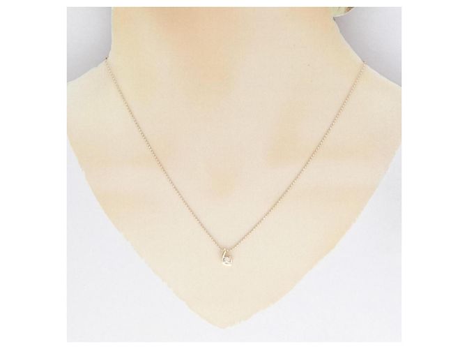 Autre Marque Collier en or rose K10 et diamants - vue 6