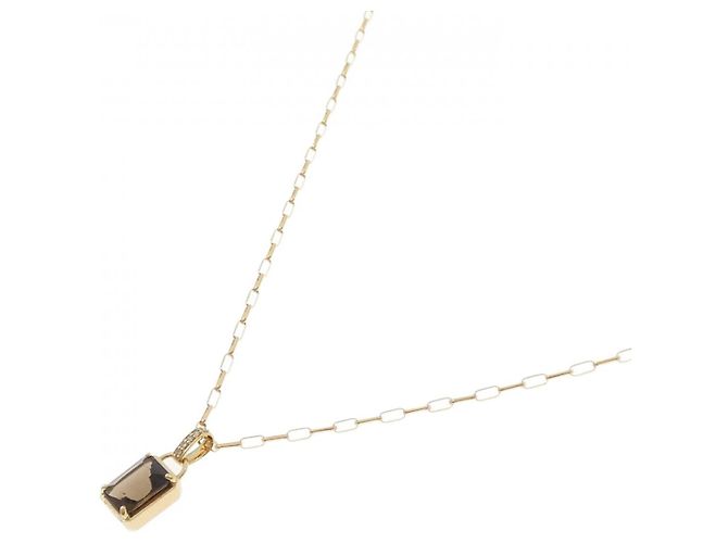 Autre Marque Collar de cuarzo ahumado y diamantes Au750 Dorado - vista 2