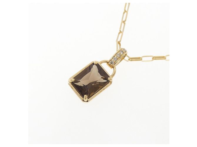 Autre Marque Collar de cuarzo ahumado y diamantes Au750 Dorado - vista 3