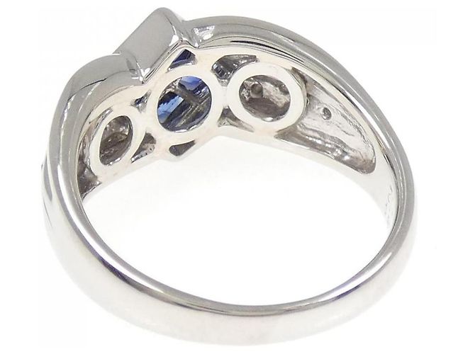 Autre Marque Saphir-Diamant-Ring aus Pt900 Blau - Ansicht 3