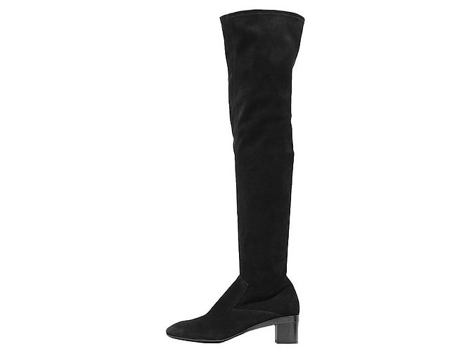 Hermès Botas largas de nubuck Hermes 38 Negro - vista 2