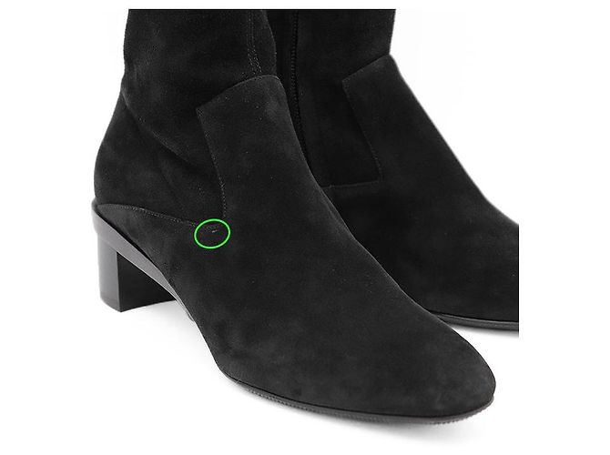 Hermès Botas largas de nubuck Hermes 38 Negro - vista 3