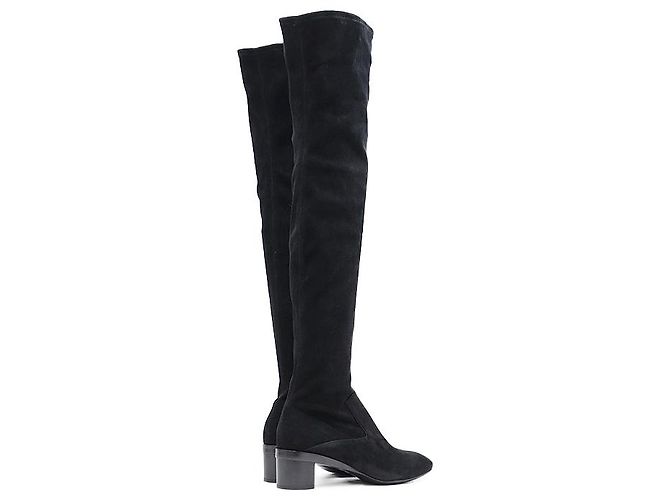 Hermès Botas largas de nubuck Hermes 38 Negro - vista 5