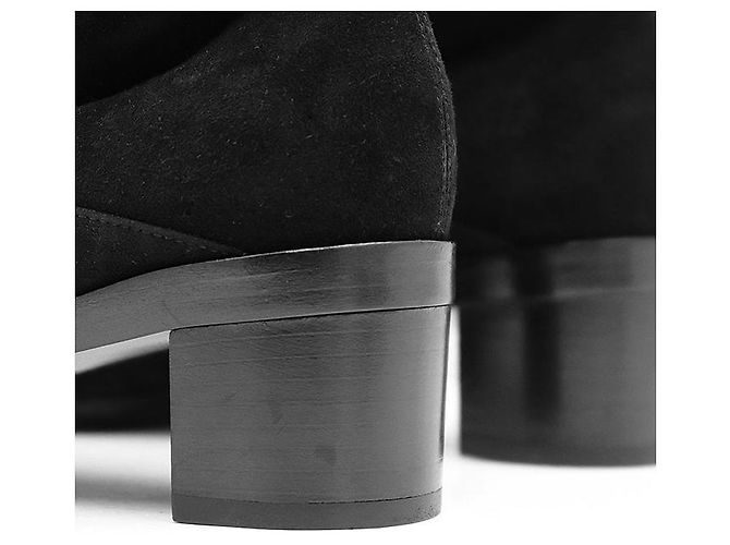 Hermès Botas largas de nubuck Hermes 38 Negro - vista 7