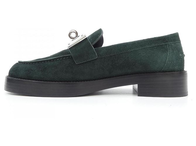 Hermès Hermes Lederschuhe Grün - Ansicht 2