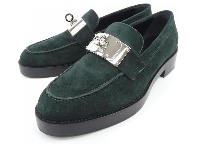 Hermès Hermes Lederschuhe Grün - Ansicht 3