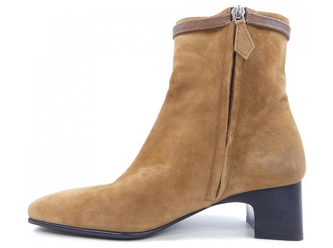 Botas de piel Chèvre Velours Hermès Castaño - vista 2