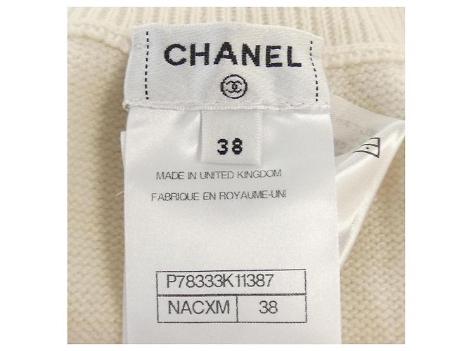 Timeless Short de cachemira Chanel Blanco Amarillo - vista 4