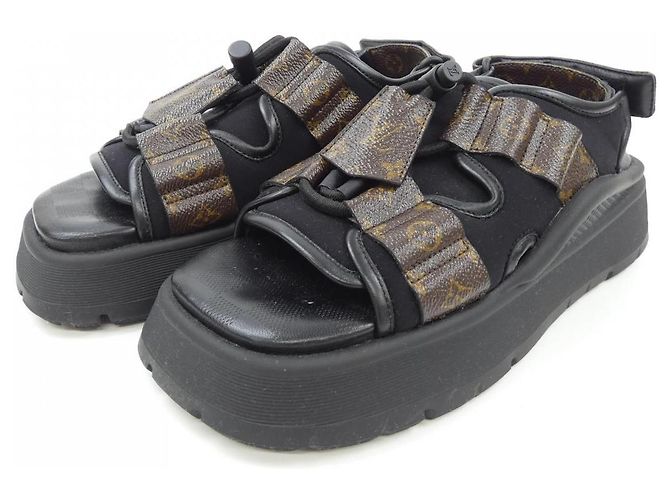 Sandali Louis Vuitton Chameleon Limited Marrone Nero - vista 3