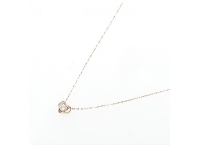 Autre Marque Collana Cuore di Diamante Au750 Rosa - vista 2