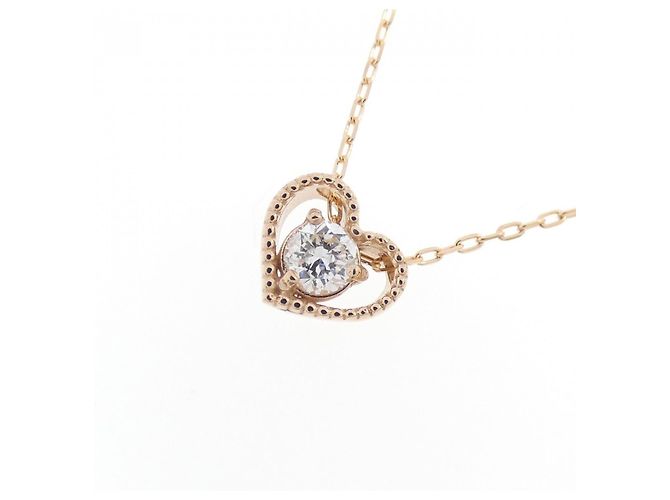 Autre Marque Collana Cuore di Diamante Au750 Rosa - vista 3