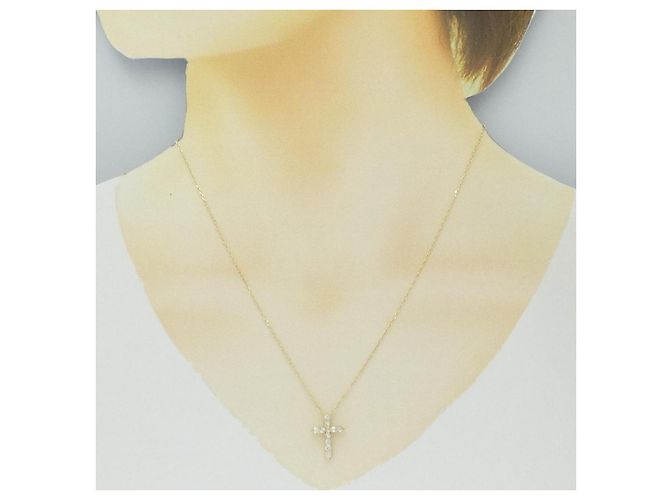 Autre Marque Collana Cross Diamond in Au750 D'oro - vista 6